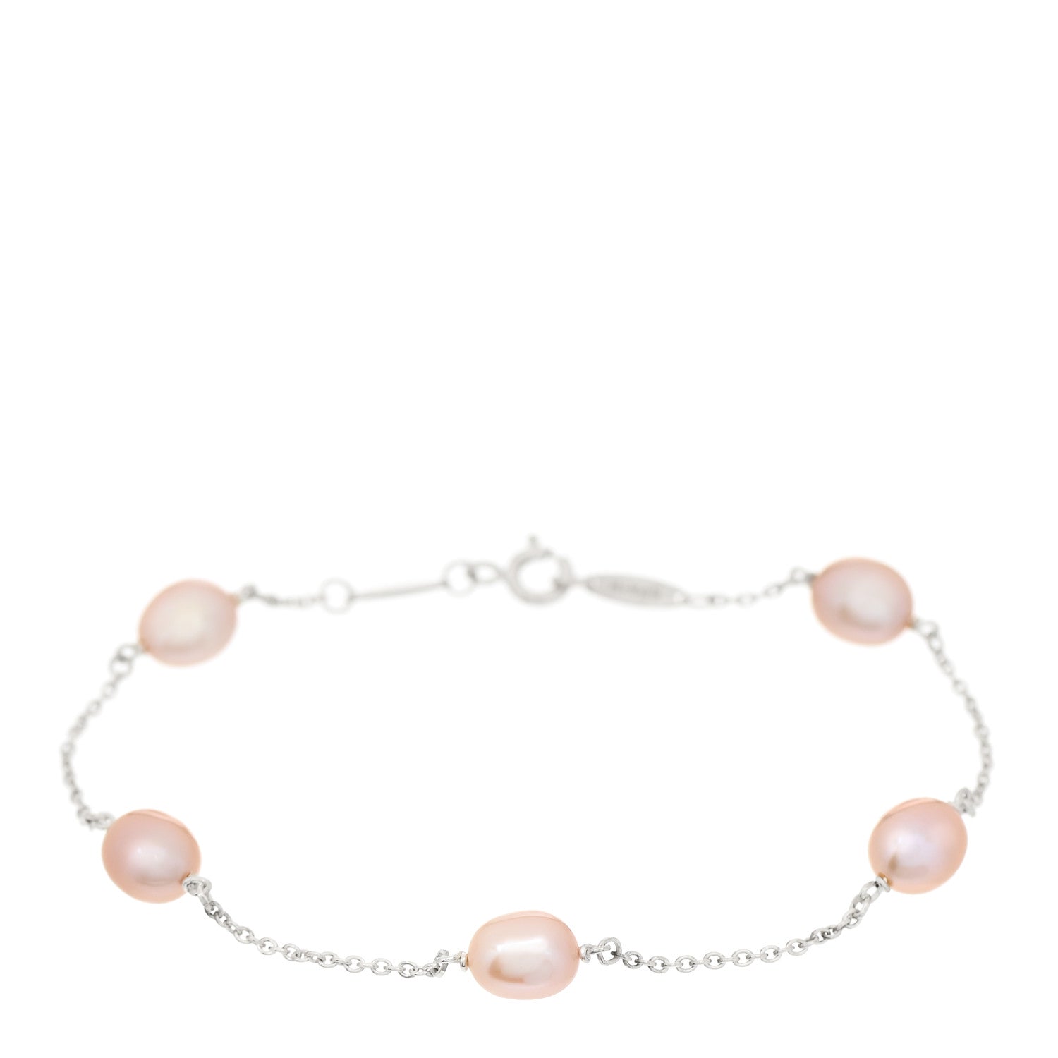 Tiffany Sterling Silver Pink Pearl Elsa Peretti Pearls by the Yard Bracelet 1 of 4