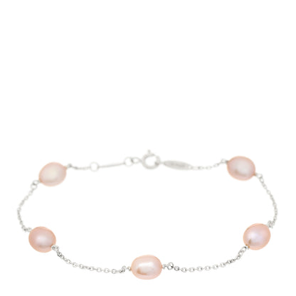 Tiffany Sterling Silver Pink Pearl Elsa Peretti Pearls by the Yard Bracelet 1 of 4