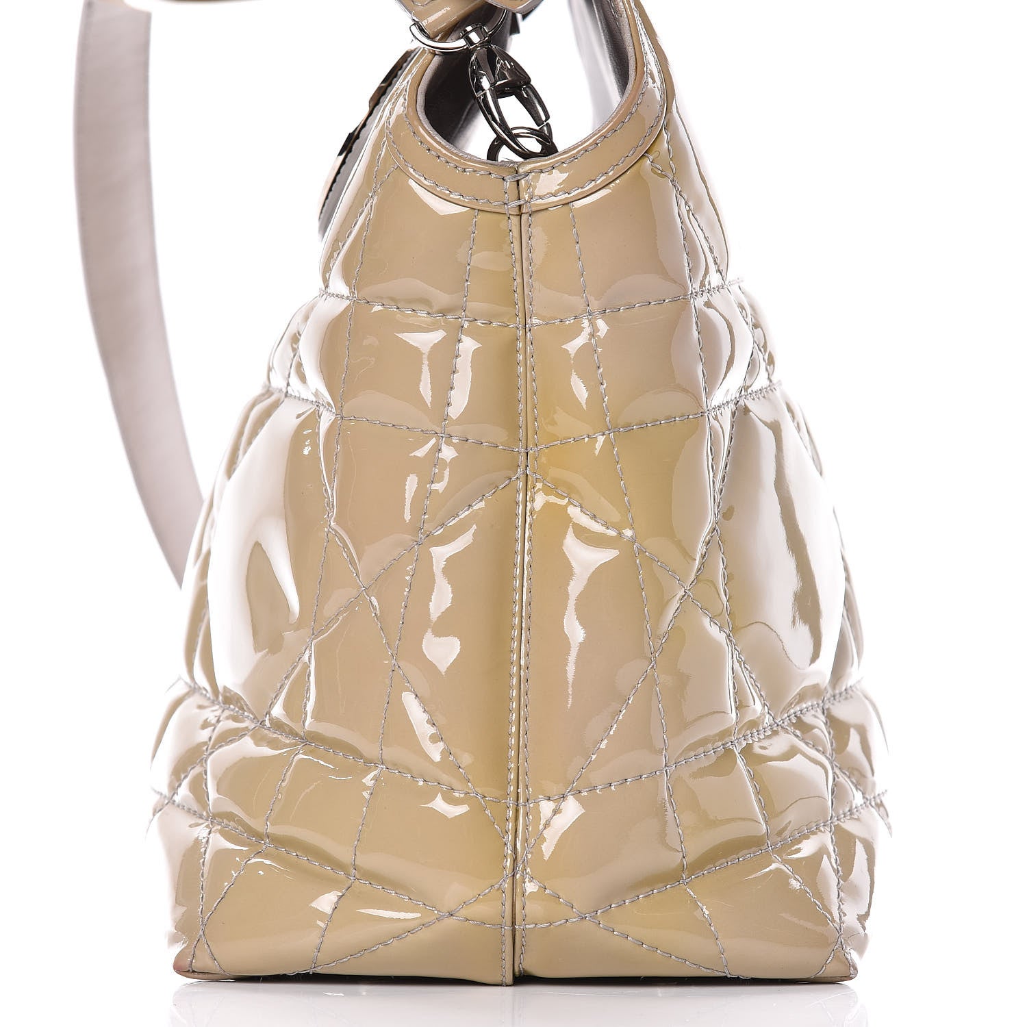Christian Dior Patent Cannage Medium Granville Tote Beige 26 of 29
