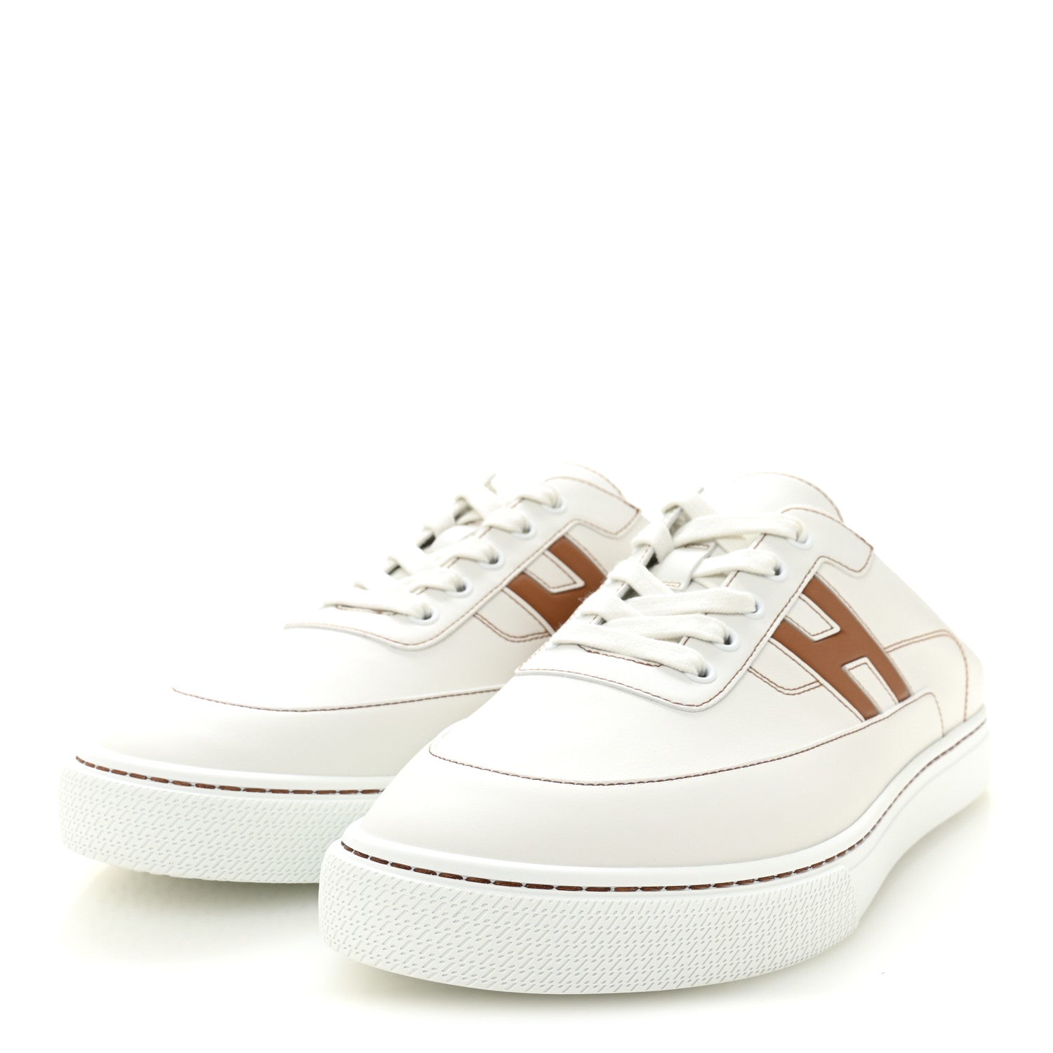 Hermes Calfskin Mens Keep Mule Sneakers 43 White Naturel 1855049