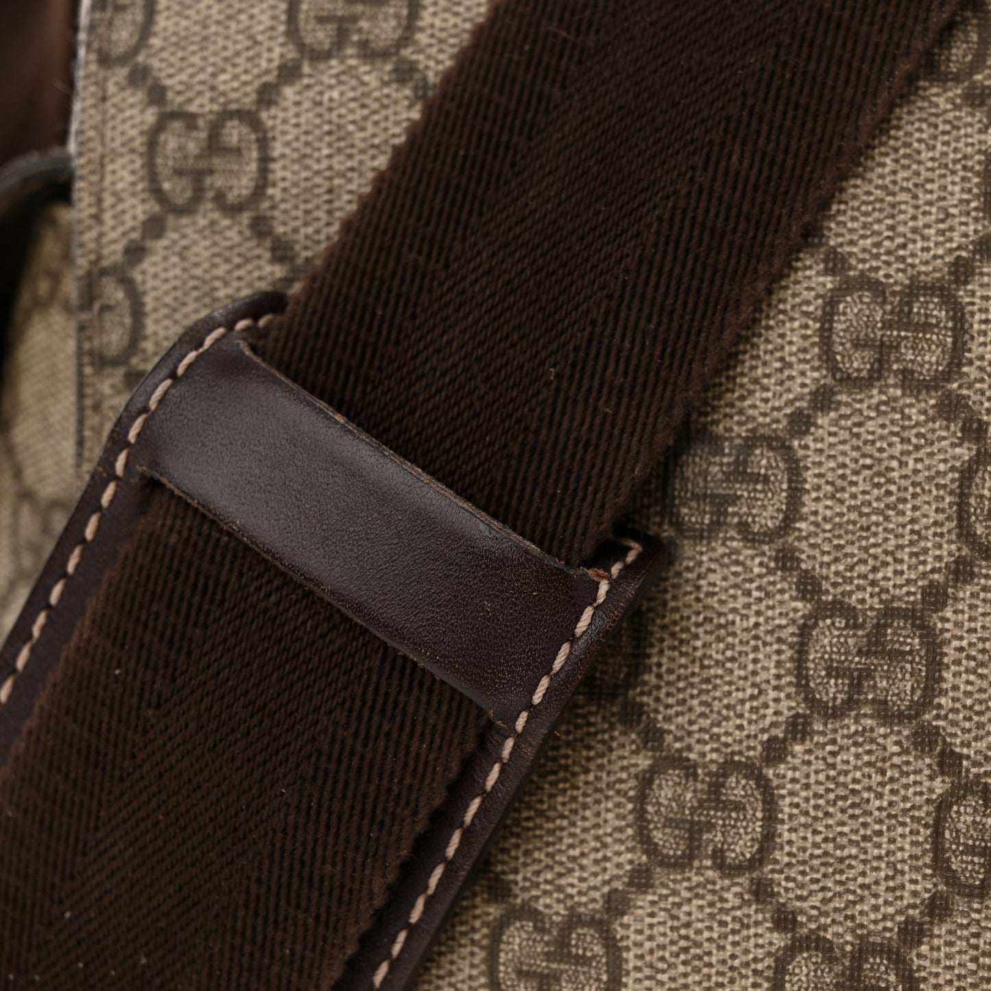 GG Plus Monogram Messenger Diaper Bag Dark Brown