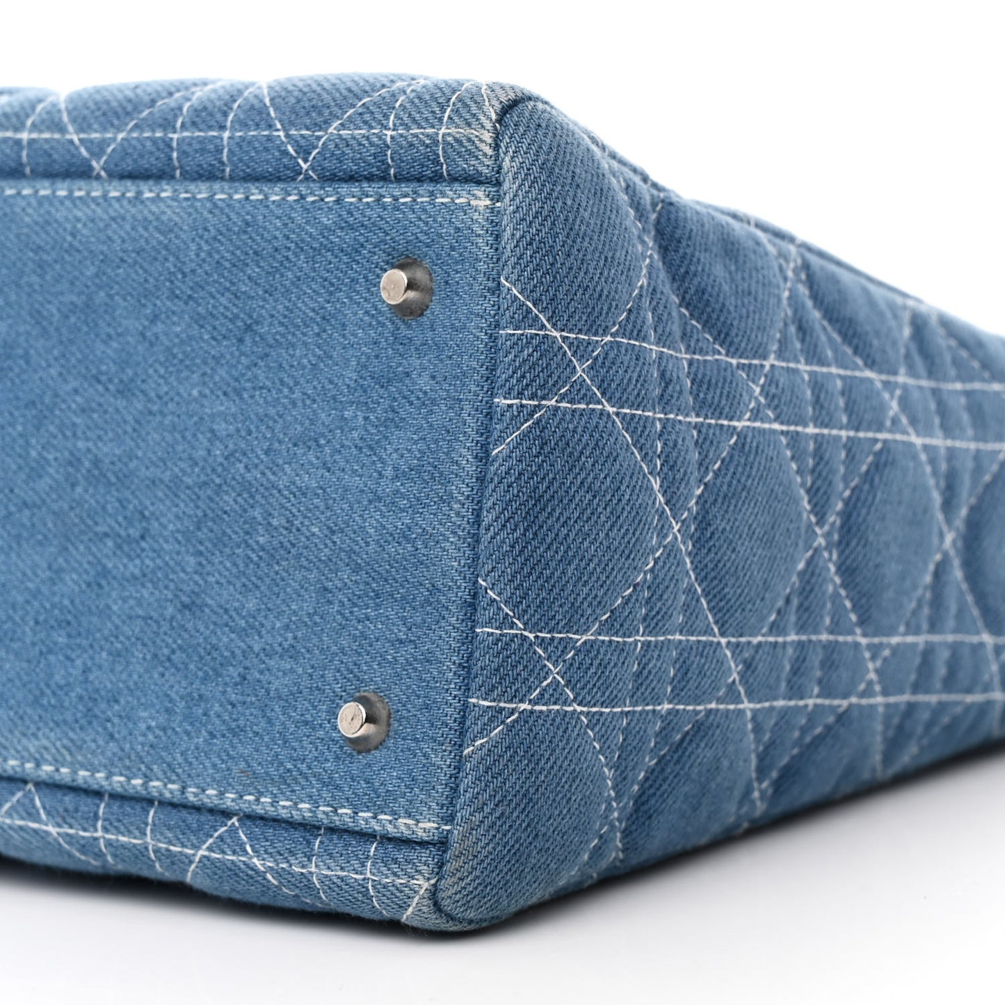 Denim Cannage Medium Lady Dior Blue