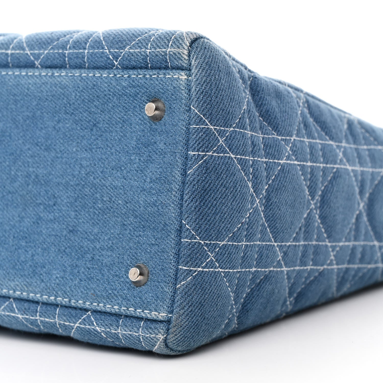 Christian Dior Denim Cannage Medium Lady Dior Blue 10 of 12