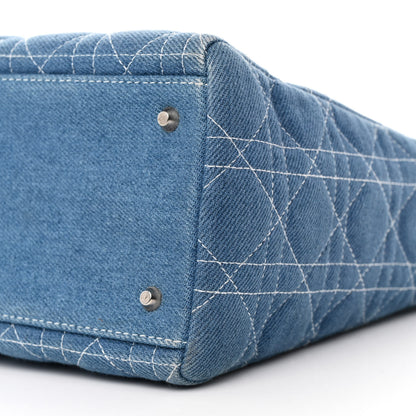 Christian Dior Denim Cannage Medium Lady Dior Blue 10 of 12