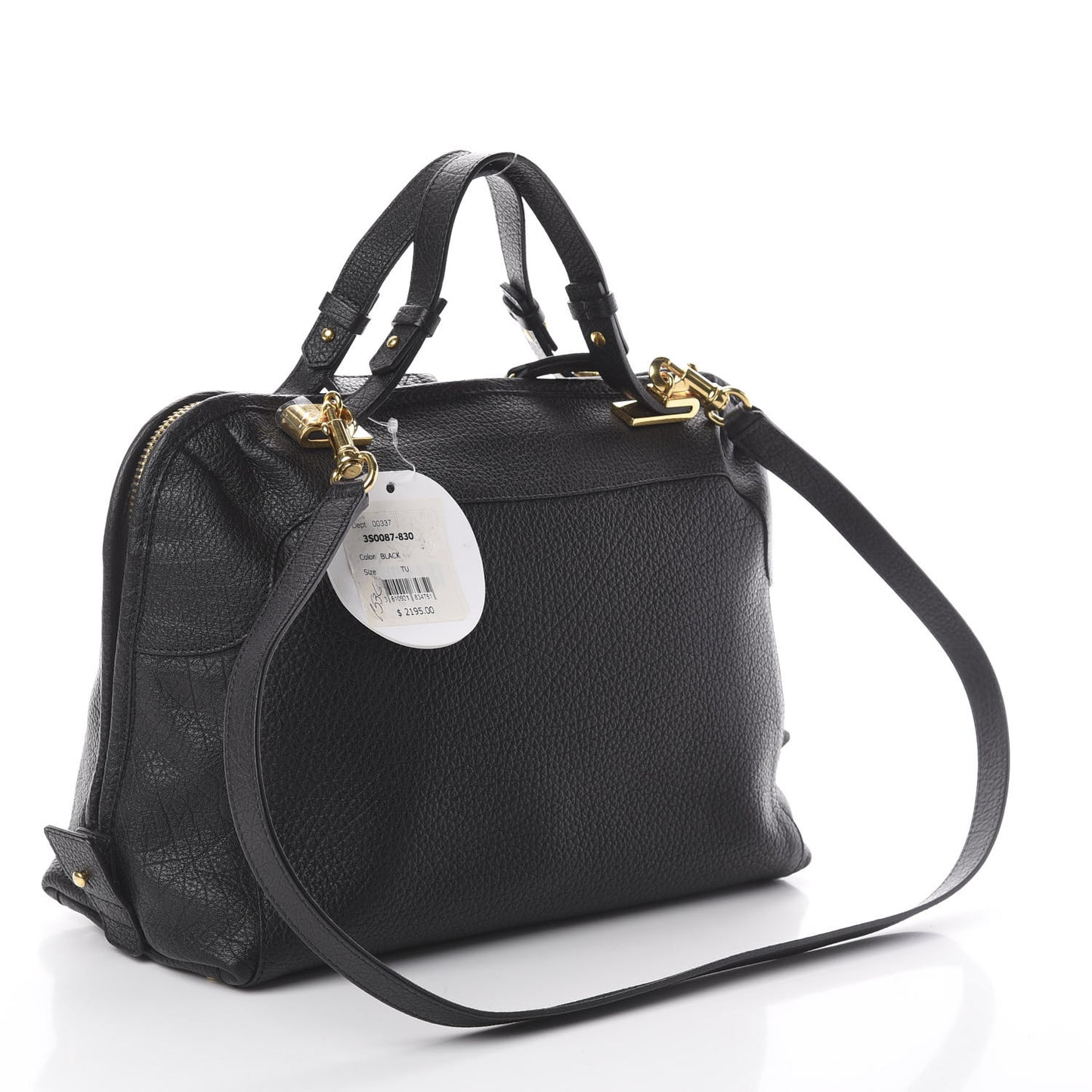 Grained Calfskin Brooke Satchel Black