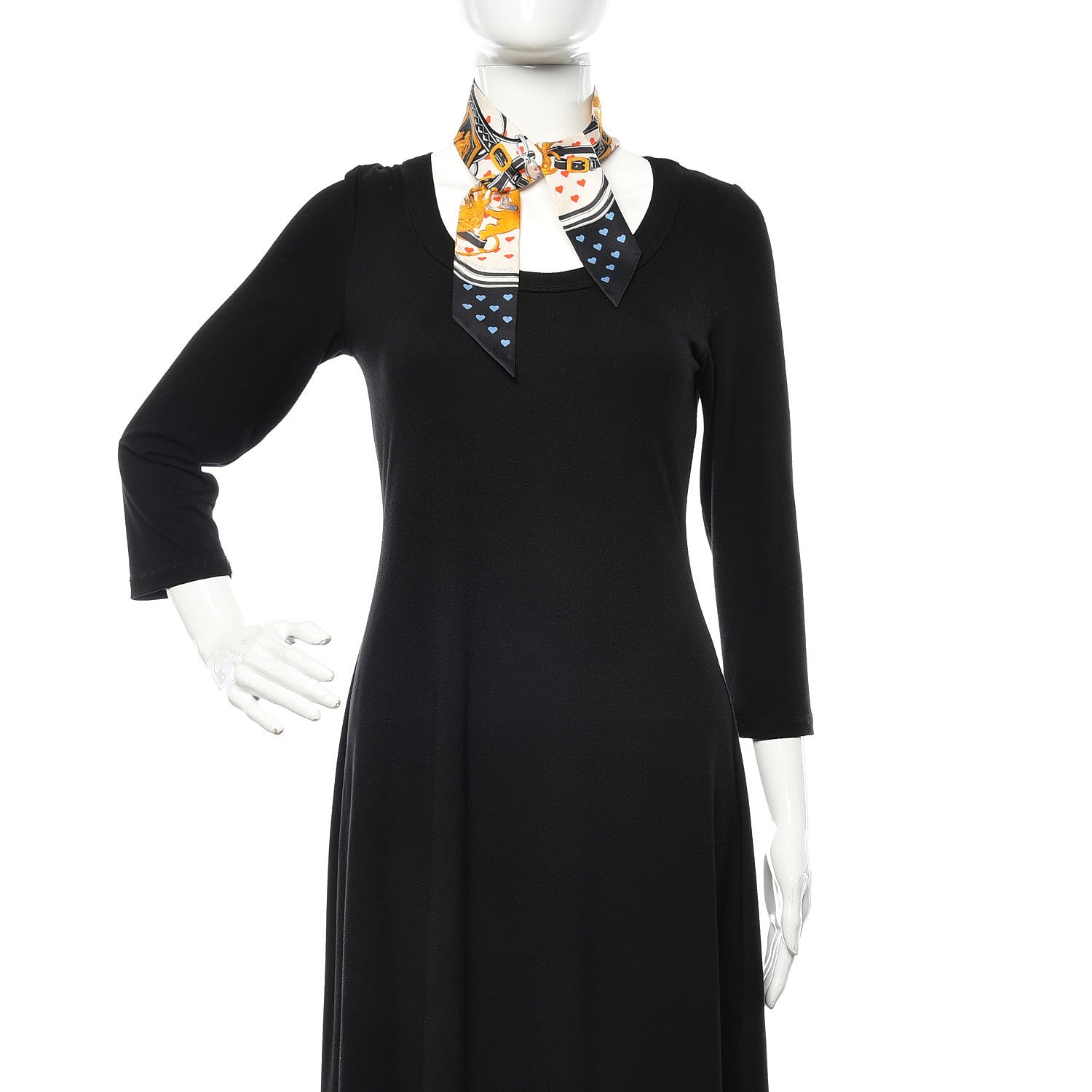 Hermes Silk Brides de Gala Love Twilly Creme Vieil Or Black 2 of 7