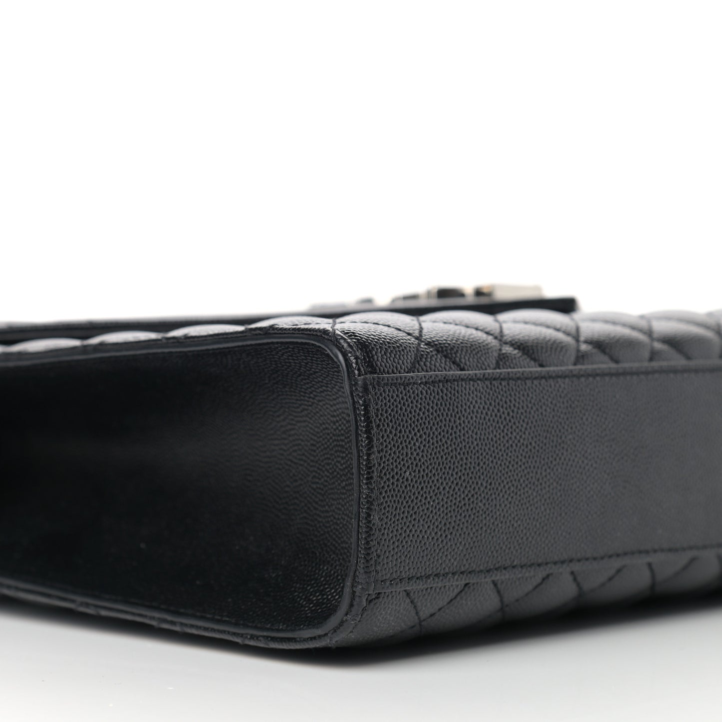Calfskin Mixed Matelasse Triquilt Large Monogram Satchel Black