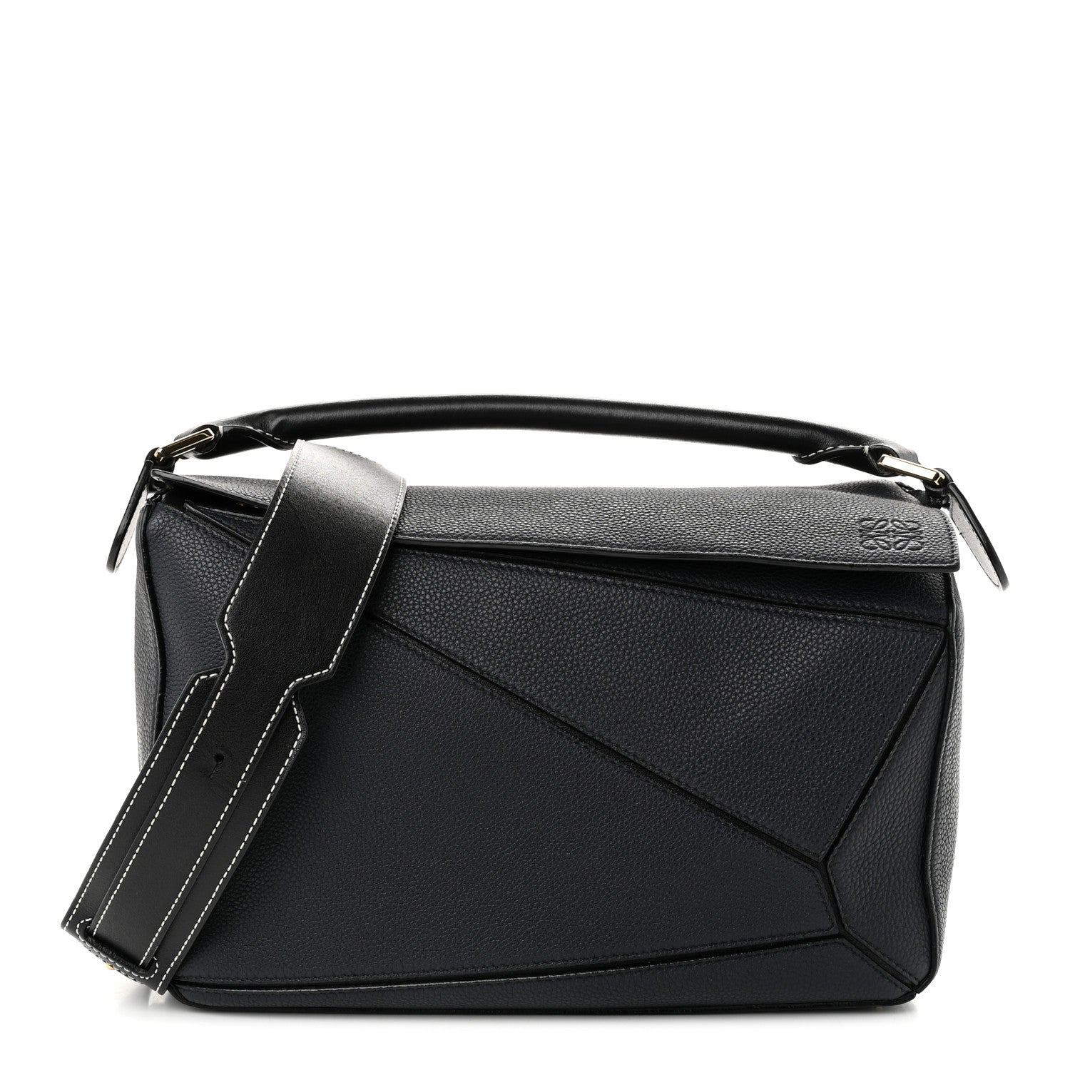 Loewe Calfskin Medium Puzzle Bag Midnight Blue Black 1 of 9