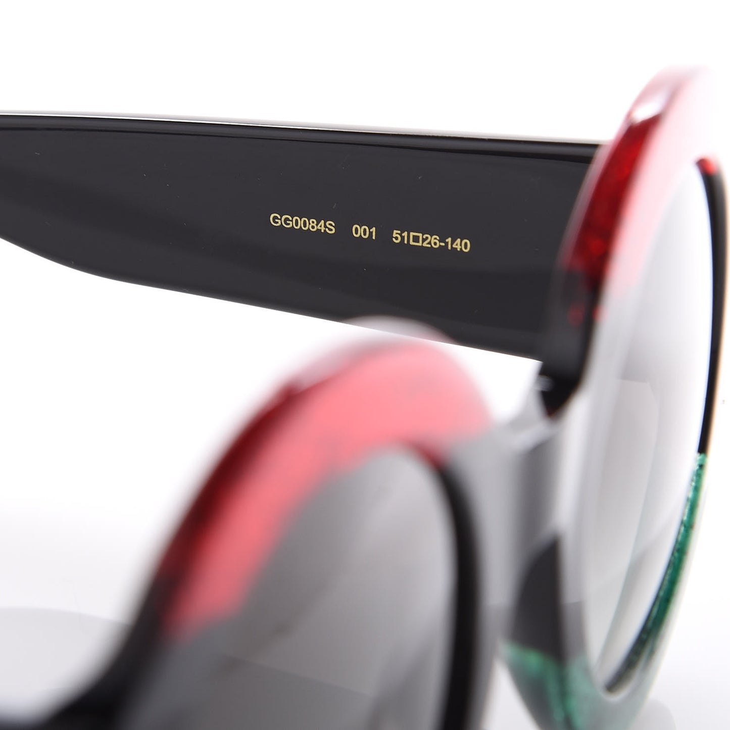 Acetate Round GG0084S Sunglasses Black Red Green