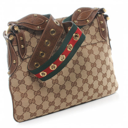 Gucci Monogram Studded Pelham Runway Flap Bag Brown 3 of 7
