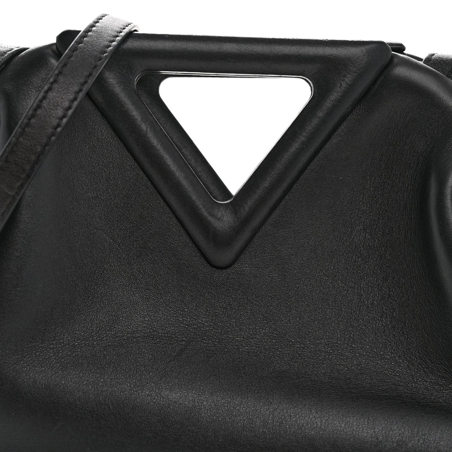 Calfskin Small The Point Triangle Bag Black
