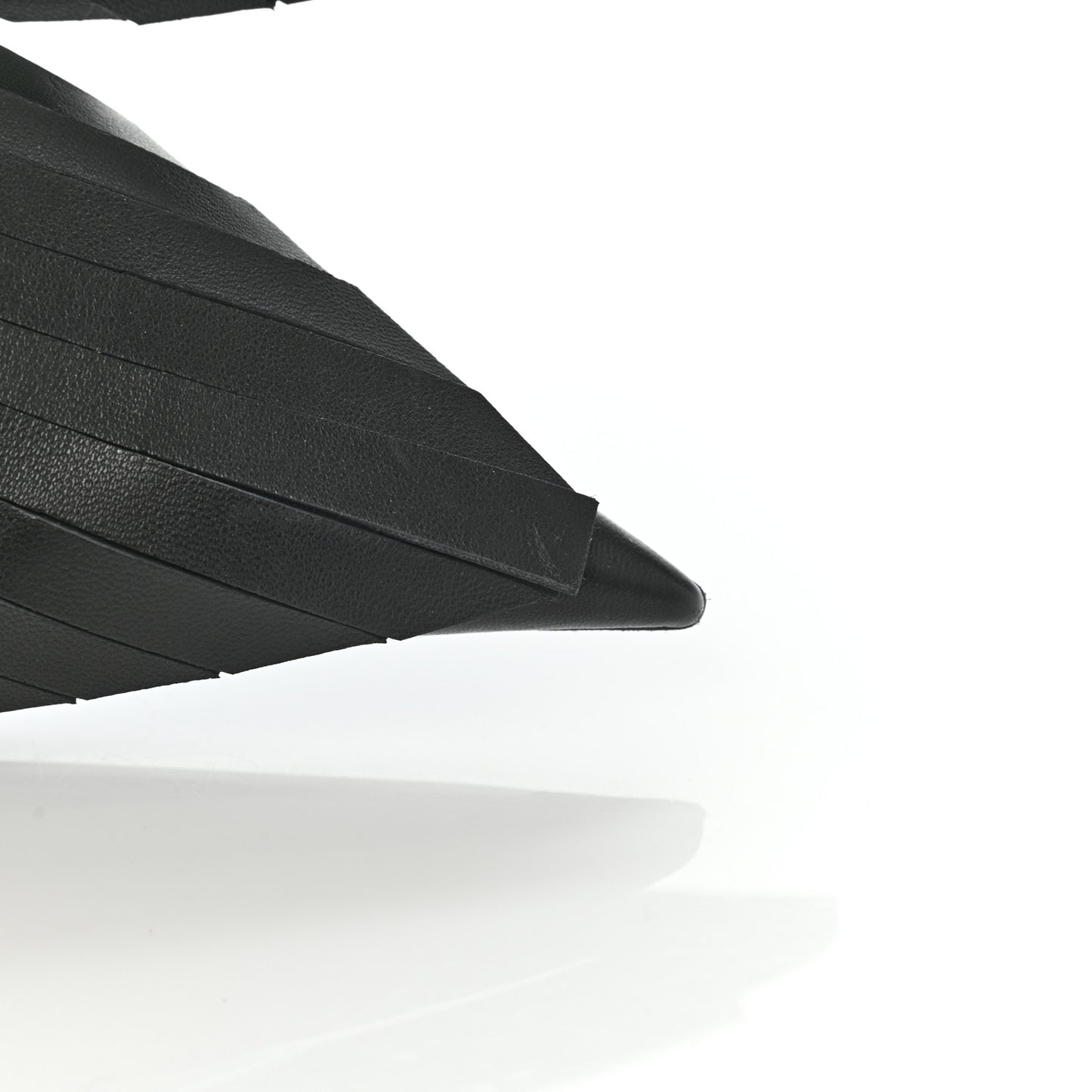 Nappa Pointed Toe Fringe Knife Logo Mules 41 Black White