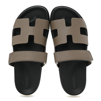 Hermes Epsom Womens Chypre Sandals 41 Etoupe 2 of 10