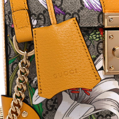 Gucci GG Supreme Monogram Flora Small Padlock Bamboo Shoulder Bag Beige Multicolor Crop 8 of 13