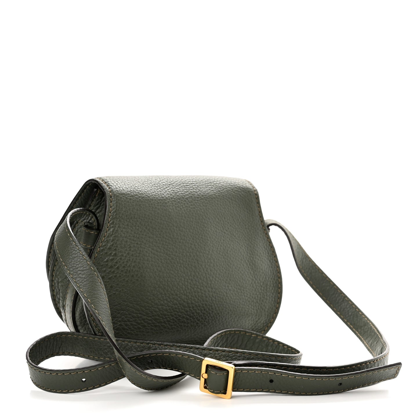 Calfskin Mini Marcie Round Crossbody Bag Dark Green