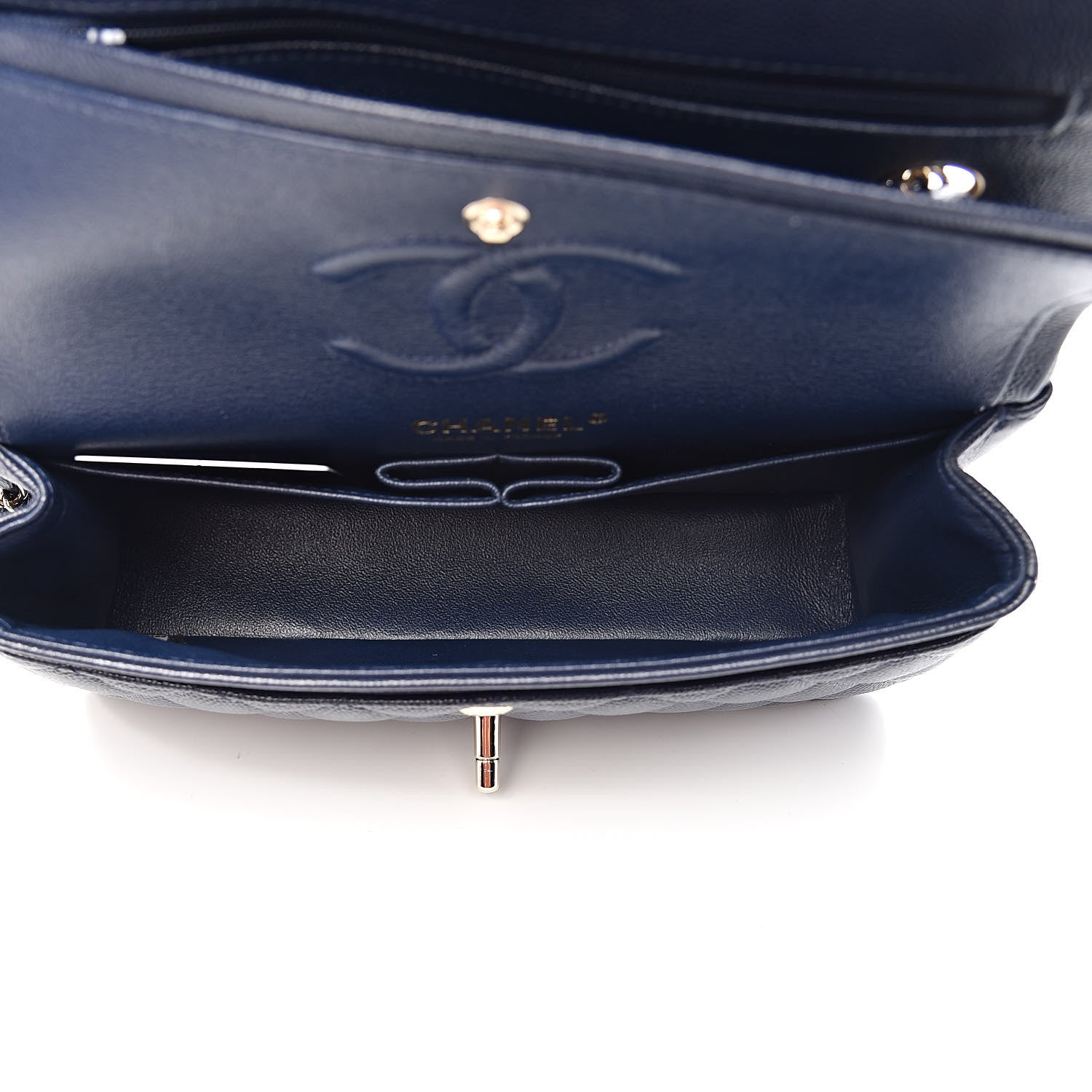 Chanel Caviar Quilted Small Double Flap Navy 5 of 11
