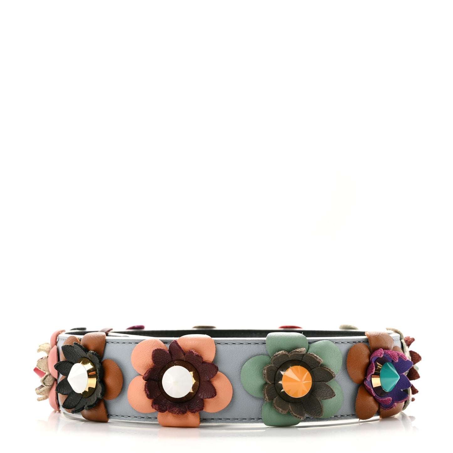 Vitello Dolce Flowerland Studded Strap You Polvere Black Multicolor