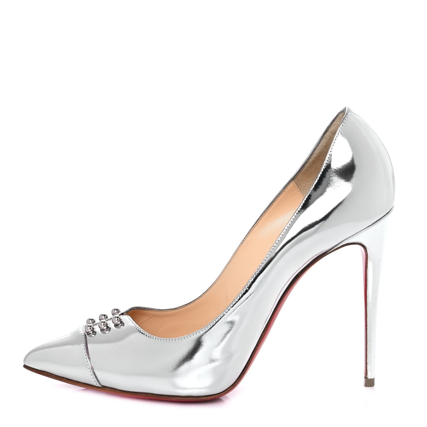 Nappa Patent Studded Predupump 85 Pumps 40 Silver