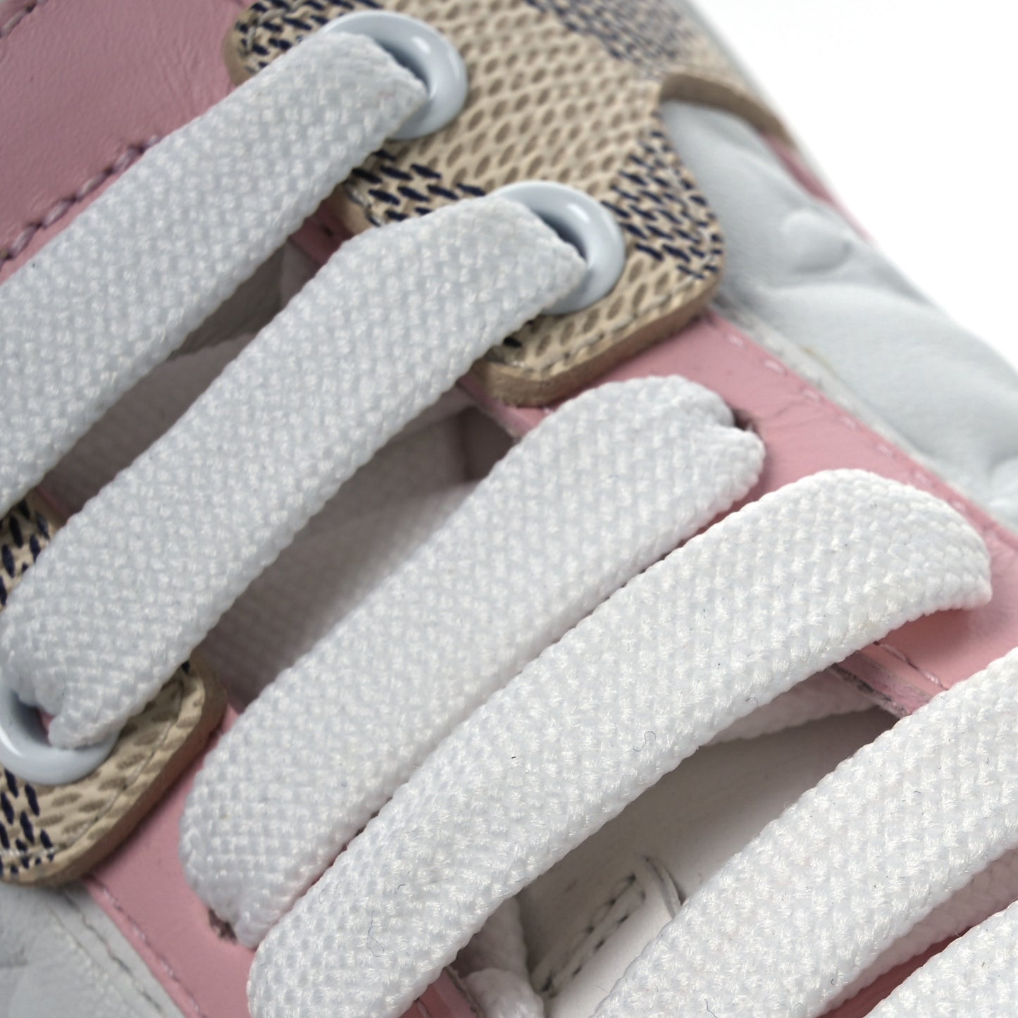 Monogram Embossed Calfskin Damier Azur Time Out Sneakers 36 Rose Clair Pink