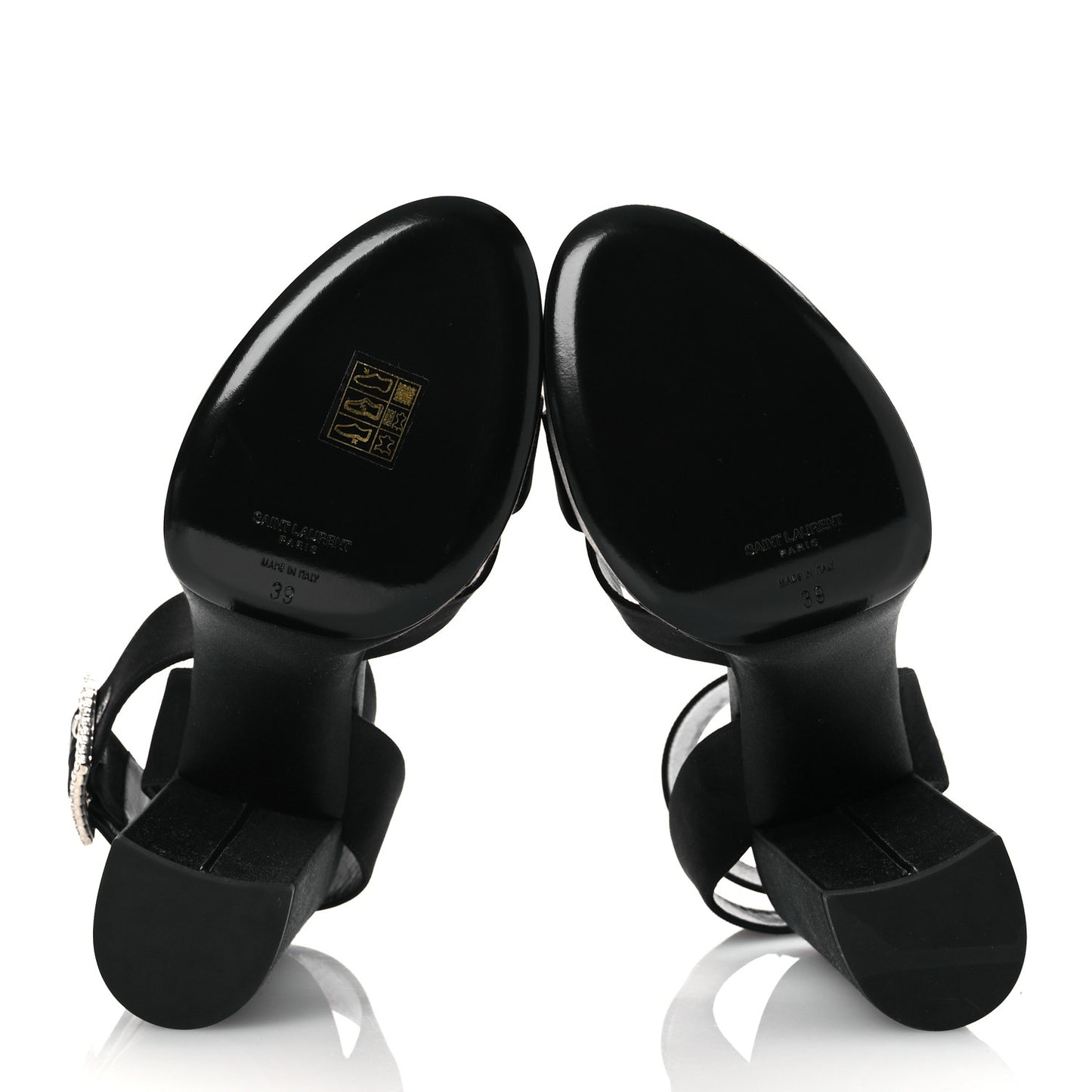 Crepe Satin Biance 85 Platform Sandals 39 Black