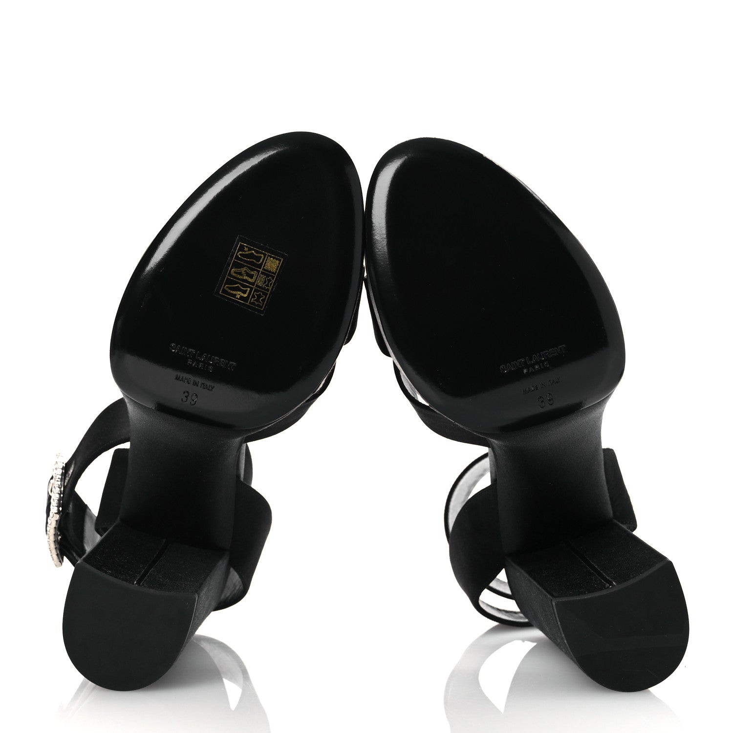 Saint Laurent Crepe Satin Biance 85 Platform Sandals 39 Black 7 of 11