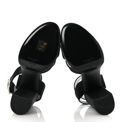 Saint Laurent Crepe Satin Biance 85 Platform Sandals 39 Black 7 of 11