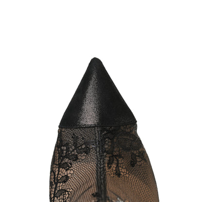 Christian Louboutin Lace Lame Specchio Gipsybootie 100 Ankle Boots 36 Black 11 of 13