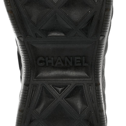 Chanel Suede Calfskin Mixed Fibers CC Sneakers 39 Black Dark Grey 6 of 9