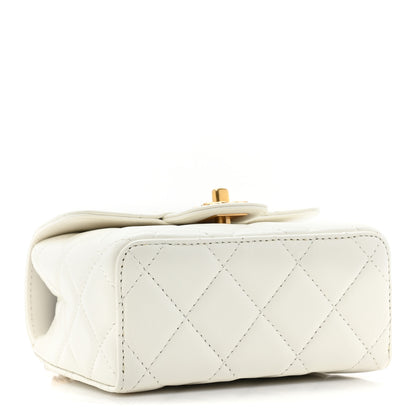 Chanel Lambskin Handle Crush Top Handle Flap Bag White 4 of 9