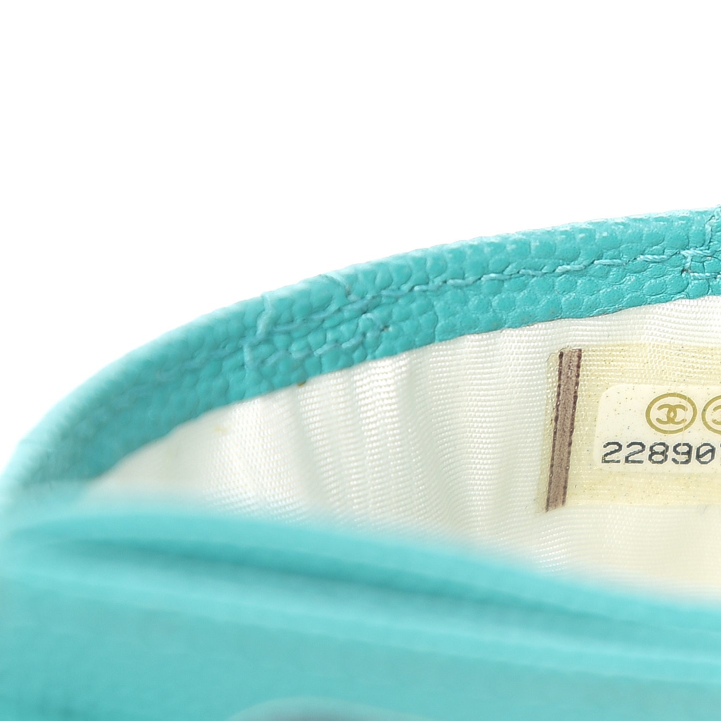 Caviar Quilted Card Holder Turquoise