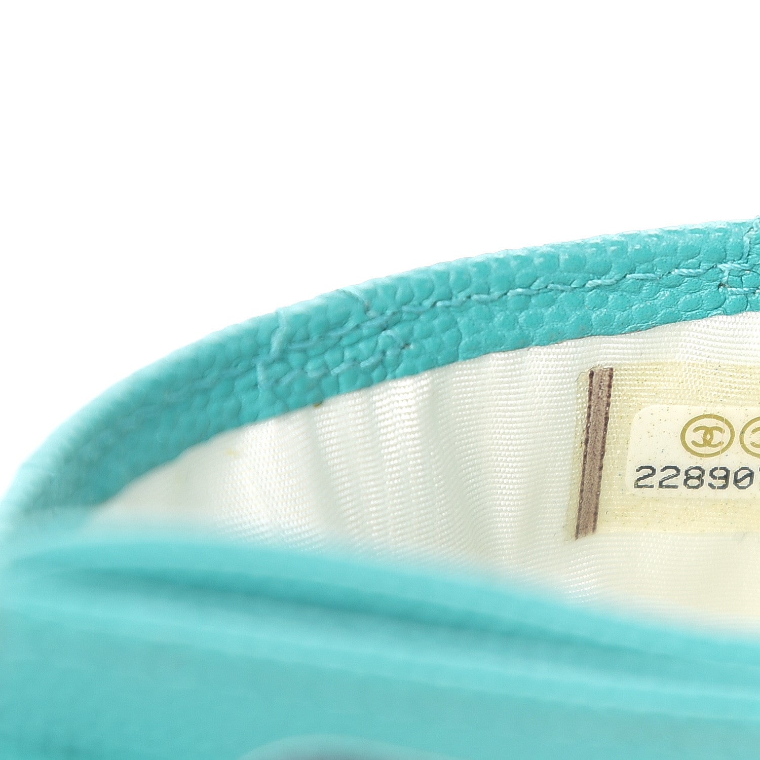 Chanel Caviar Quilted Card Holder Turquoise 7 of 9