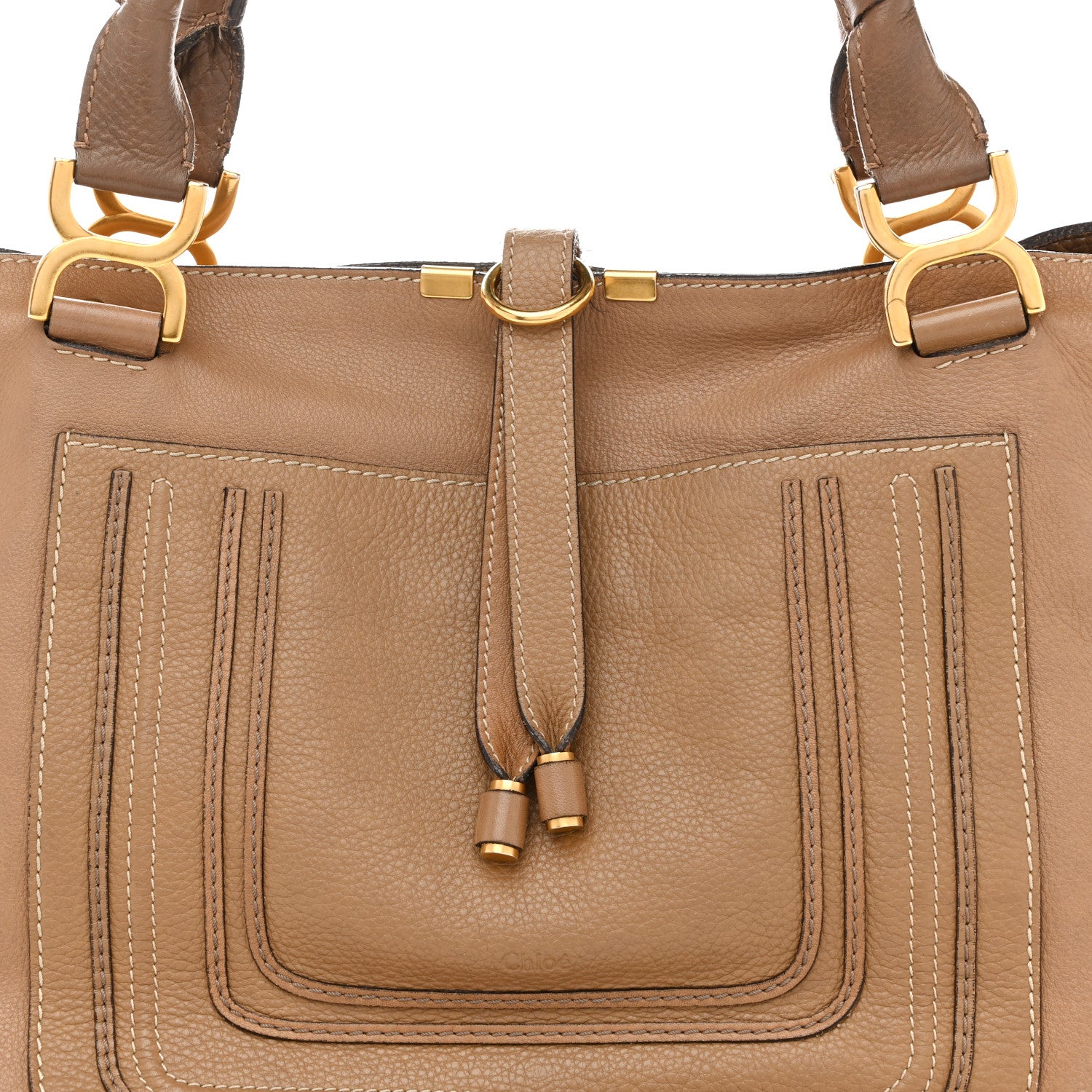 Chloe Calfskin Large New Marcie Tote Nut 8 of 15