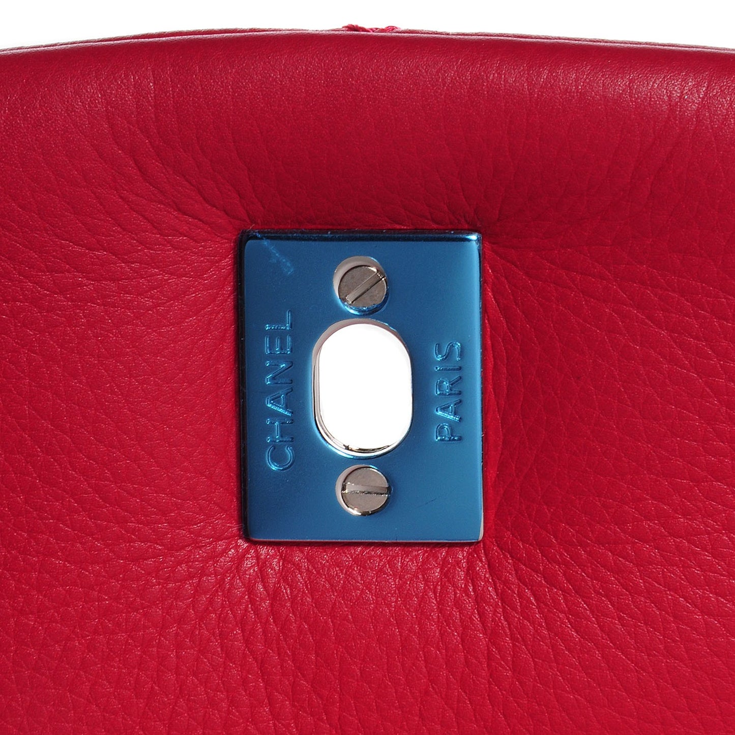 Calfskin Quilted CC Curvy Flap Red