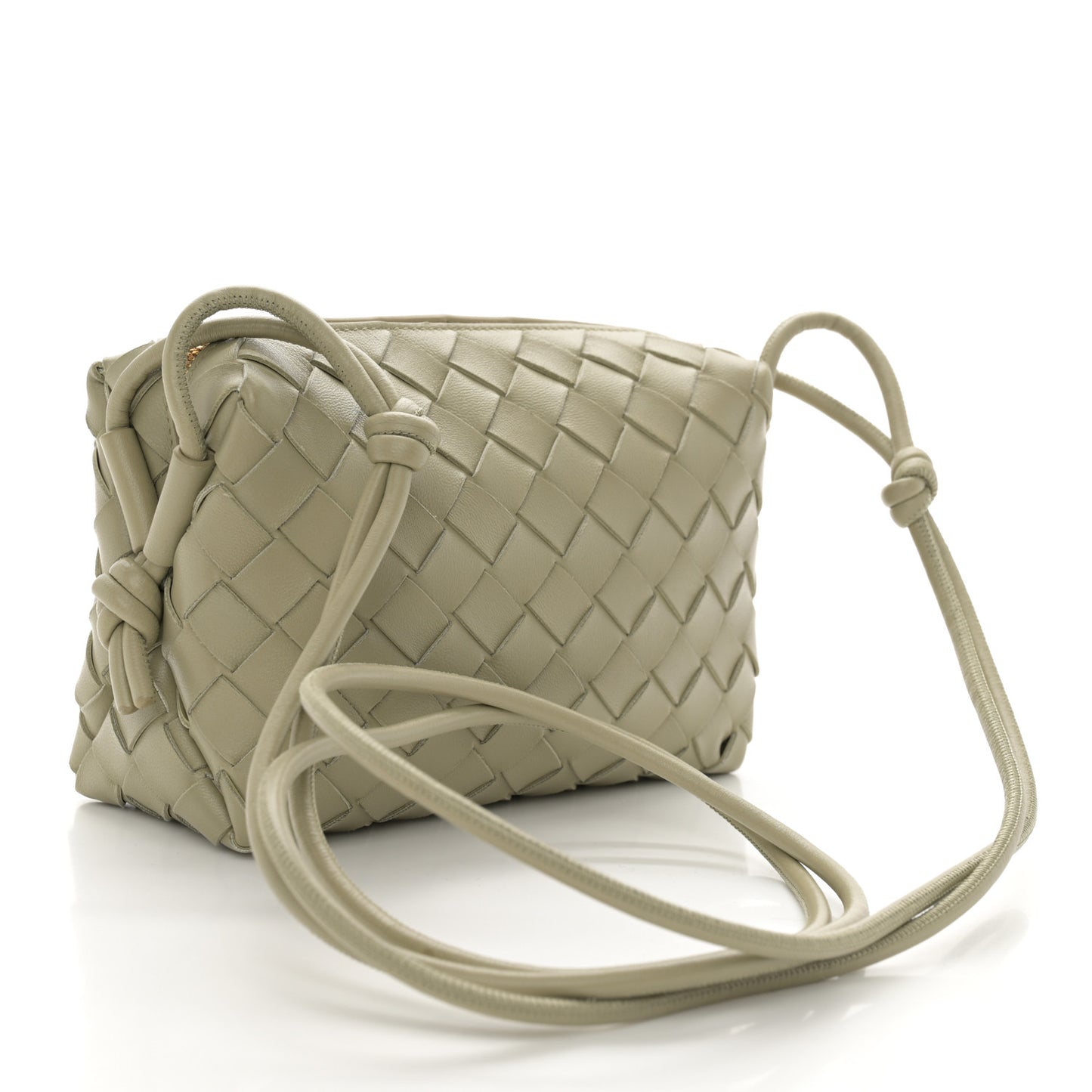 Nappa Intrecciato Mini Loop Camera Bag Travertine