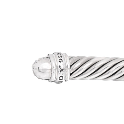 David Yurman Sterling Silver Pave Diamond 5mm Cable Classics Bracelet 4 of 4