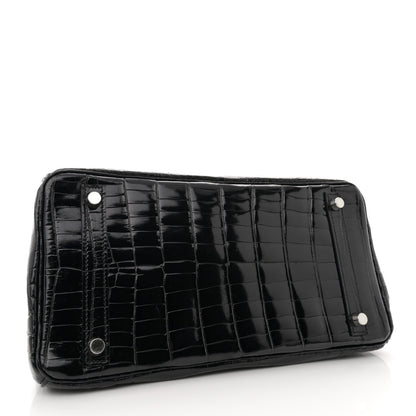 Hermes Shiny Niloticus Crocodile Birkin 30 Black 4 of 12