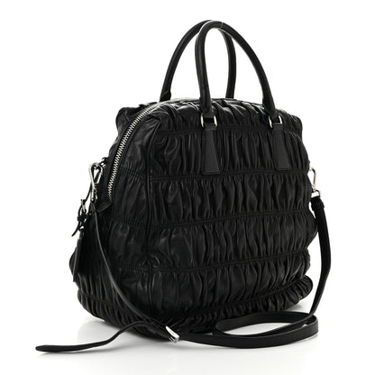 Prada Nappa Gaufre Double Zip Tote Black 3 of 13