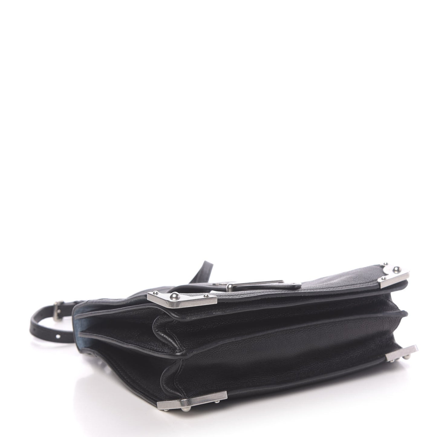 Glace Calf Large Soft Cahier Bag Black Astrale