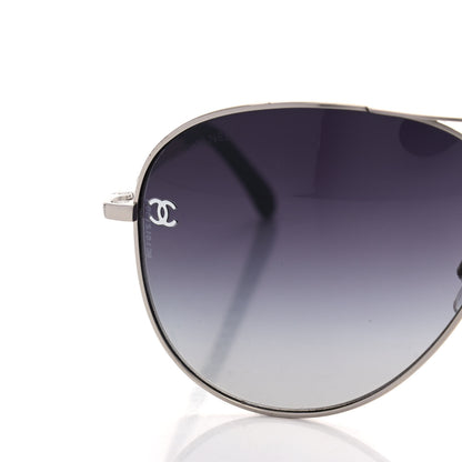 Chanel Metal Aviator CC Sunglasses 4189-T-Q Silver 8 of 8