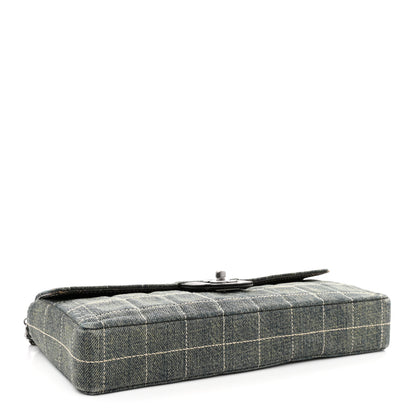 Chanel Denim Chocolate Bar Quilted East West Flap 4 of 11