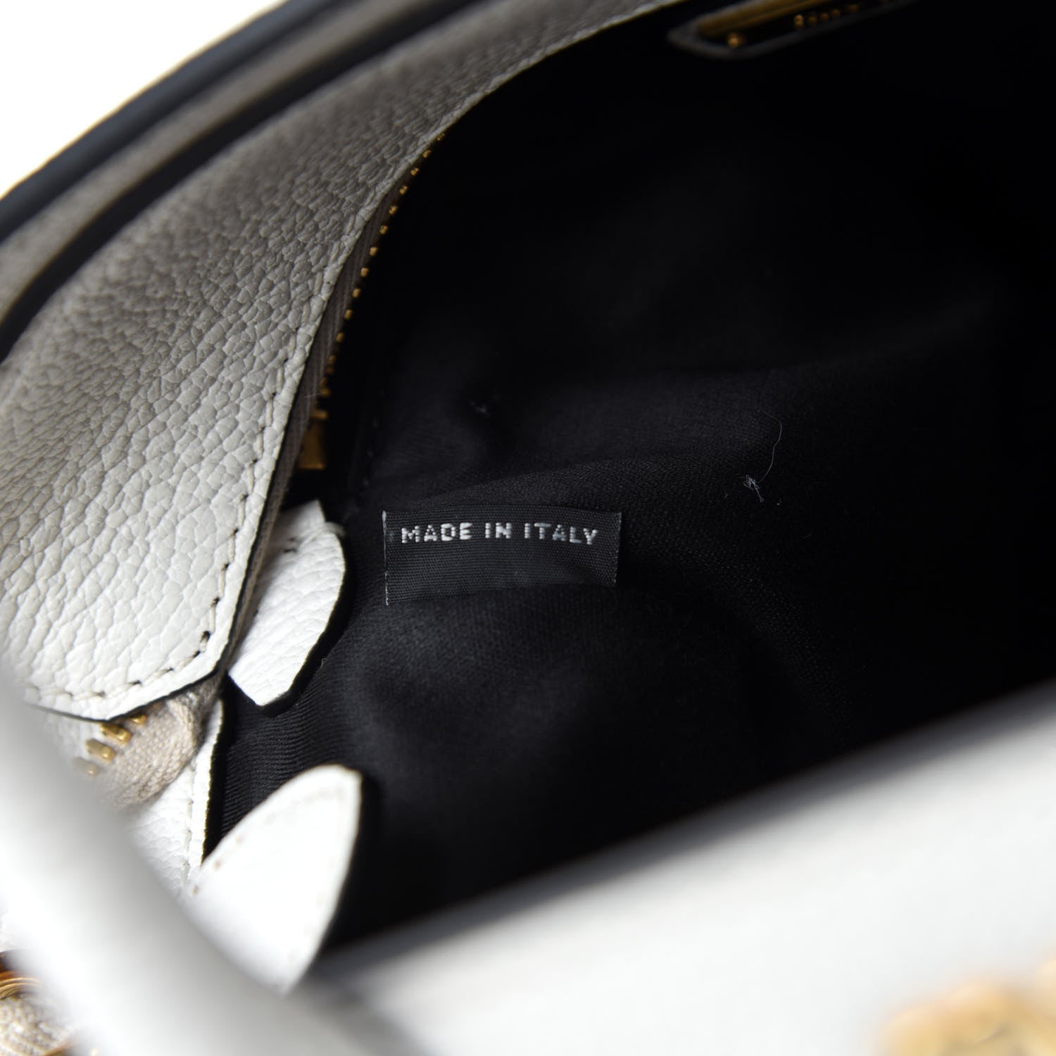 Miu Miu Goatskin Madras Zip Tote White 12 of 14