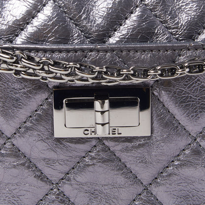 Chanel Metallic Aged Calfskin Quilted Medium Reissue Camera Case Dark Silver 6 of 9