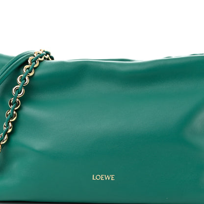 Loewe Mellow Nappa Medium Donut Chain Flamenco Knot Clutch Emerald Green 8 of 10