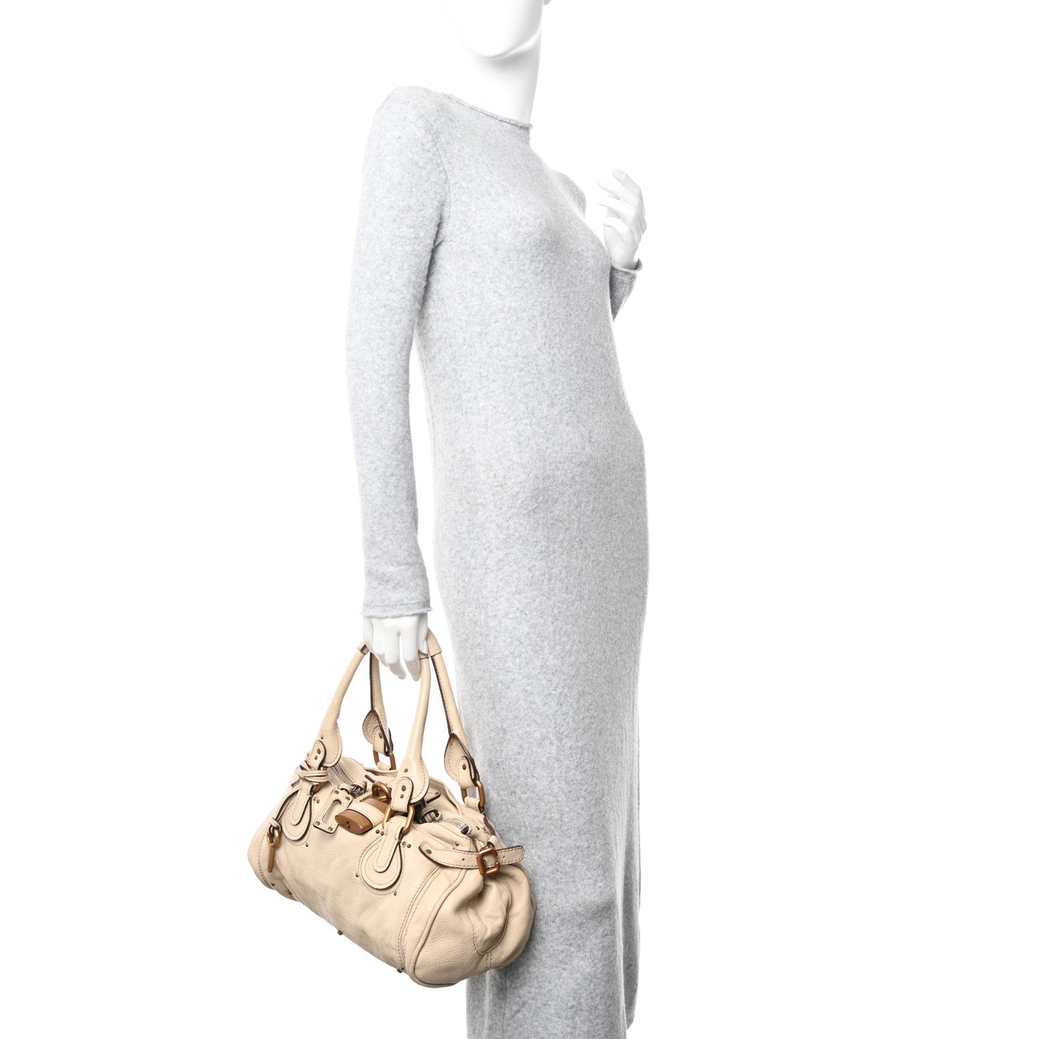 Chloe Calfskin Medium Paddington Satchel Ivory 2 of 11