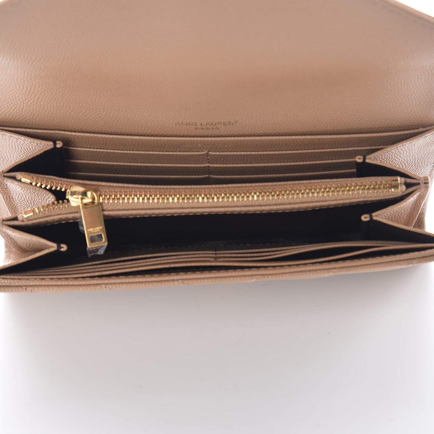Grain De Poudre Matelasse Chevron Monogram Flap Wallet Oak