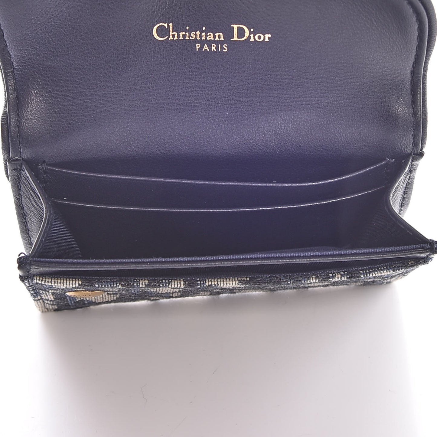 Oblique Saddle Card Holder Blue