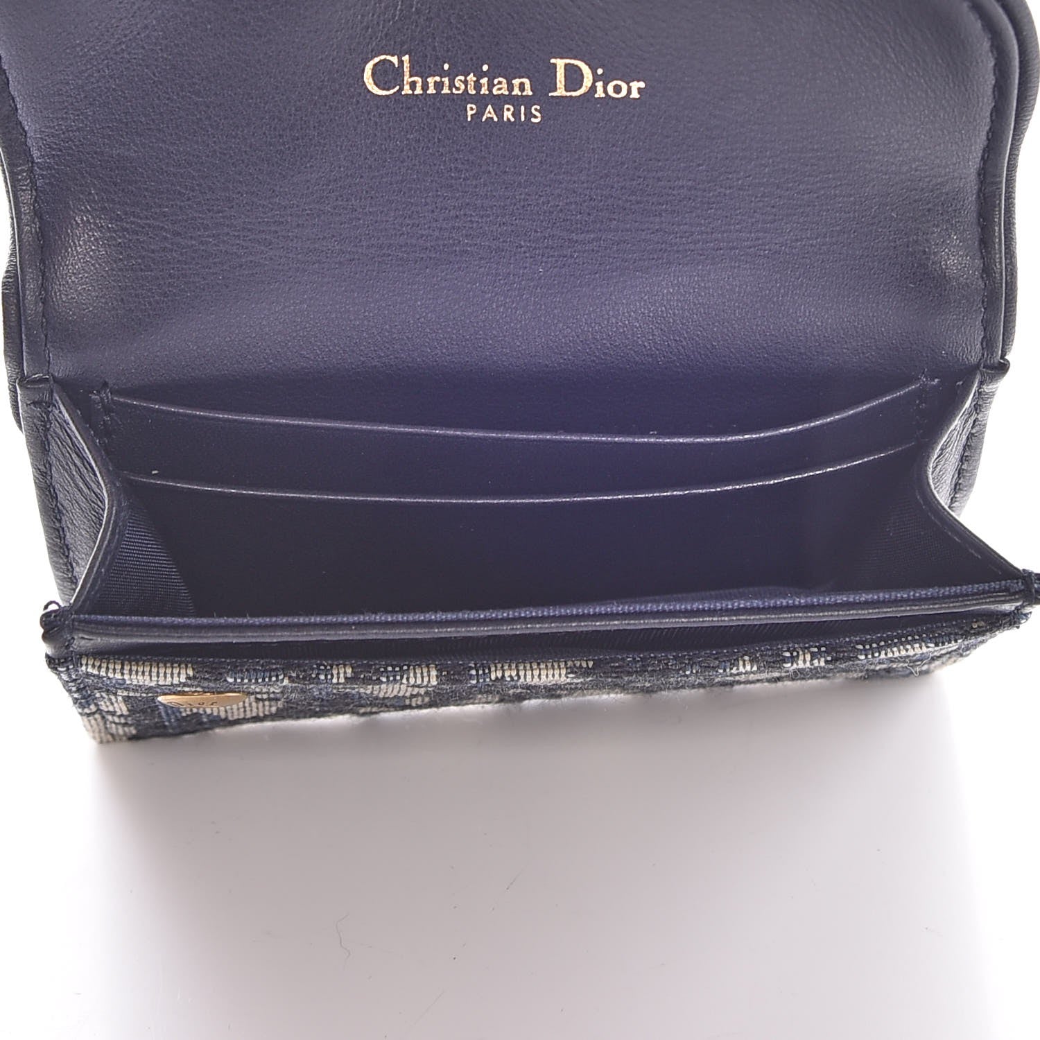 Christian Dior Oblique Saddle Card Holder Blue 5 of 7
