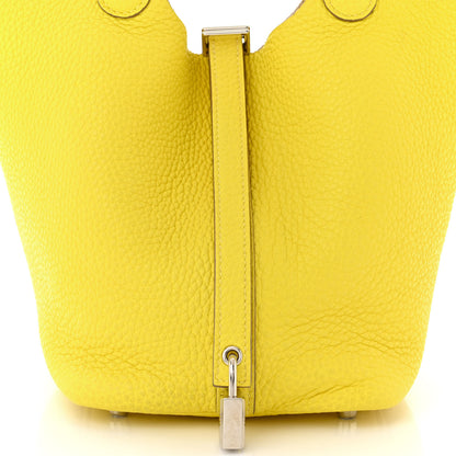 Hermes Taurillon Clemence Picotin Lock 18 PM Lime 8 of 10
