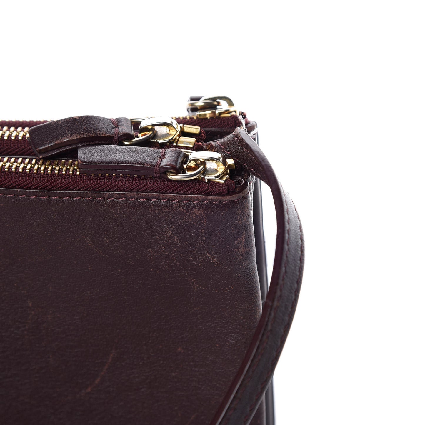 Smooth Lambskin Large Trio Crossbody Bag Bordeaux