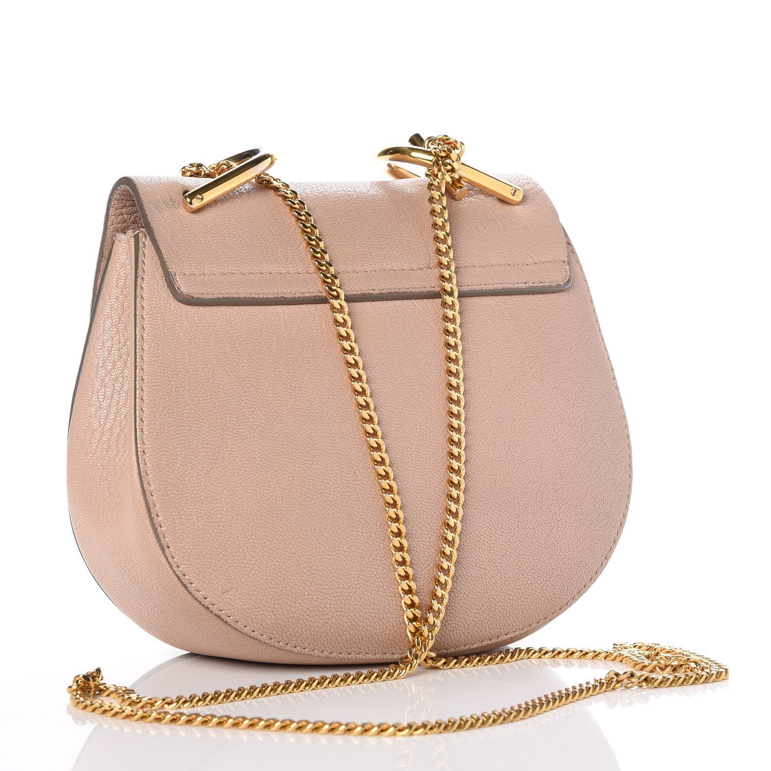 Chloe Grained Lambskin Mini Drew Shoulder Bag Cement Pink 3 of 10